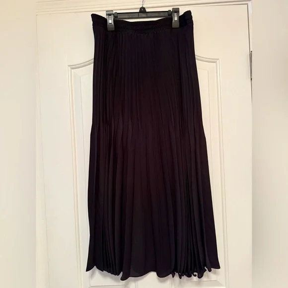 Max Studio Black A-Line Midi Skirt with Permanent Pleats, Size Large, NWT - Picture 4 of 5